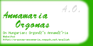 annamaria orgonas business card